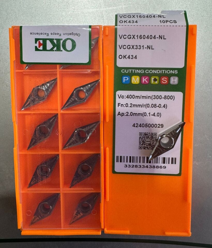 VCGT 160404-NL OK434 ALÜMİNYUM TORNA ELMASI OKE